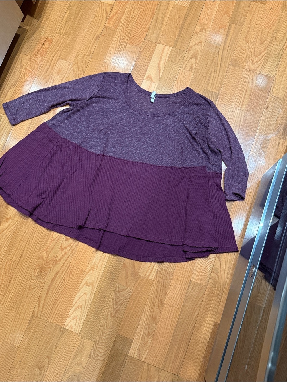 We The Free Two-Tone Plum Layered Scoop Neck Tunic